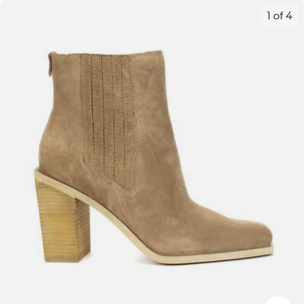 SAM EDELMAN EMALIA TAUPE SUEDE BOOTIES SIZE 9.5 NIB